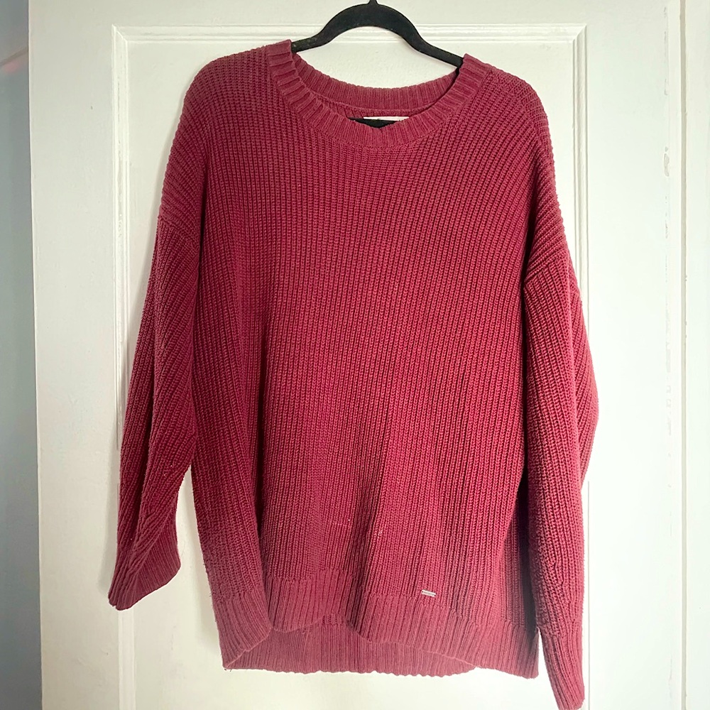 Hollister Medium Oversized Red Knit Sweater